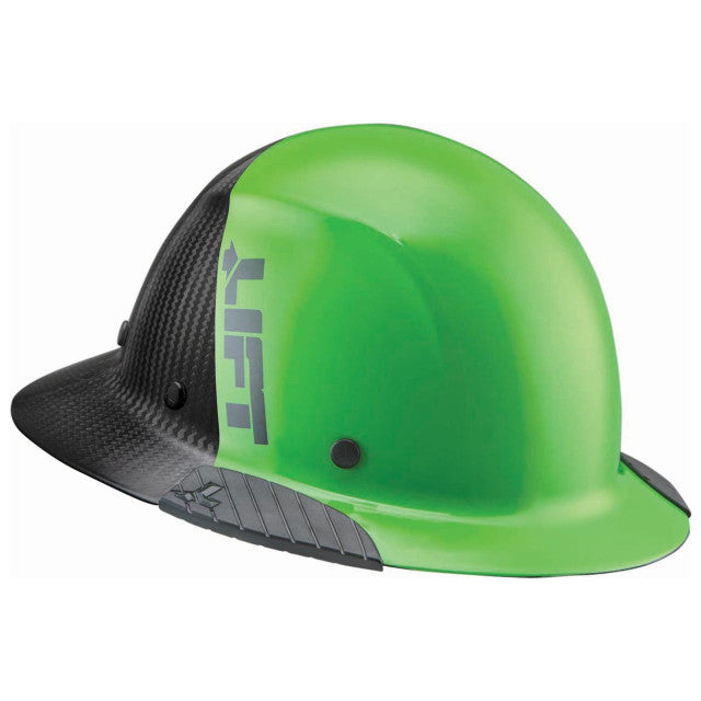 DAX FIFTY 50 CARBON FIBER FULL BRIM HARDHAT - GREEN