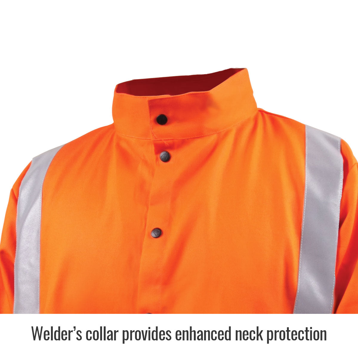 Safety Welding Jacket with FR Reflective Tape, Safety Orange - JF1012-OR