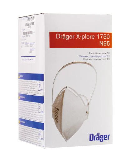 Dräger X-plore 1750 C N95 masks made in the US | 20 NIOSH-approved respirators, universal fit