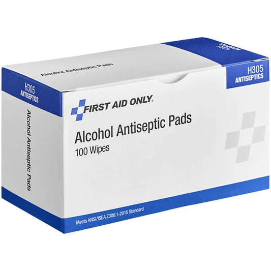 First Aid Only Alcohol Antiseptic Pads – 100 Wipes