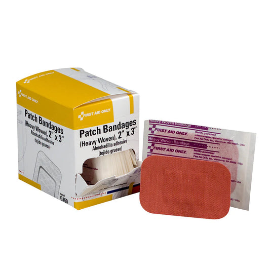 First Aid Only 2" x 3" Patch Heavy Woven Adhesive Bandages – 25/Box