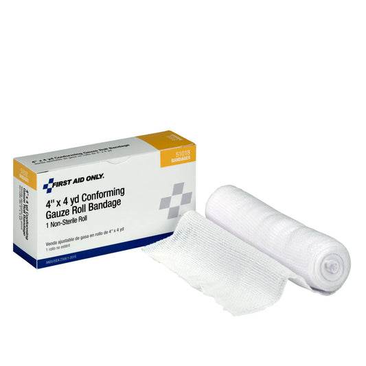 First Aid Only 4" x 4 yd Conforming Gauze Roll Bandage