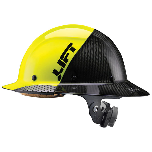 DAX FIFTY 50 CARBON FIBER FULL BRIM HARDHAT - YELLOW