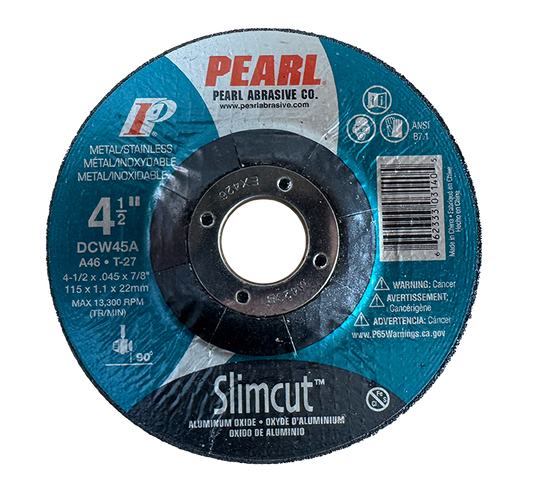 Pearl - Slimcut™ Aluminum Oxide 4-1/2 x .045 x 7/8 Type 27 • A46