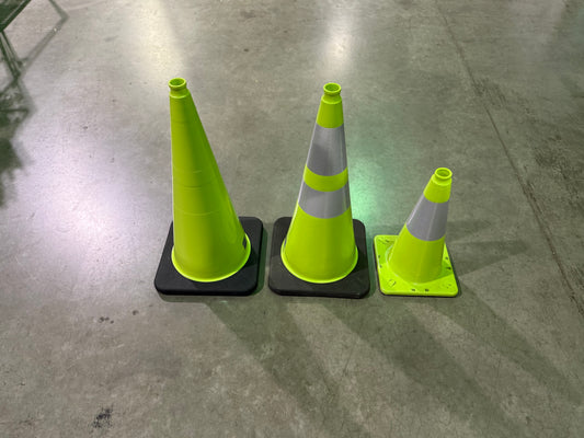Cortina Safety Cones in multiple sizes (36", 28", 18") In Lime Green