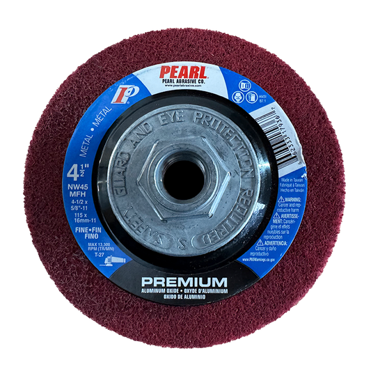 Pearl - 4-1/2 x 5/8-11 AO Maroon Surface Preparation Wheel, Fine Grit