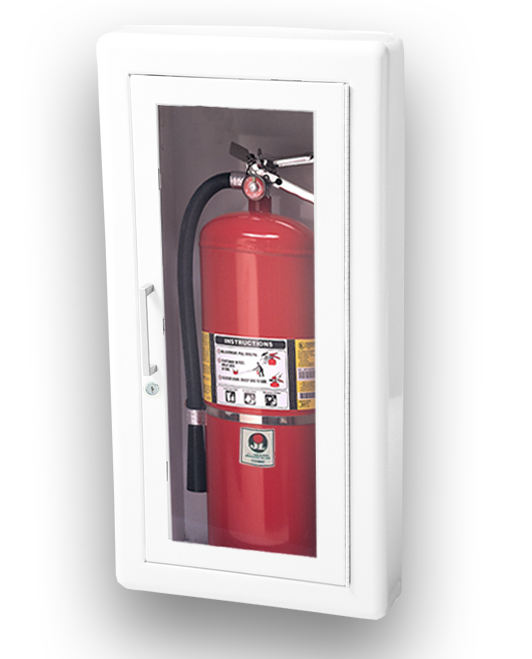 J & L Industries - Semi-Recessed 10 lbs. Fire Extinguisher Cabinet with Lock