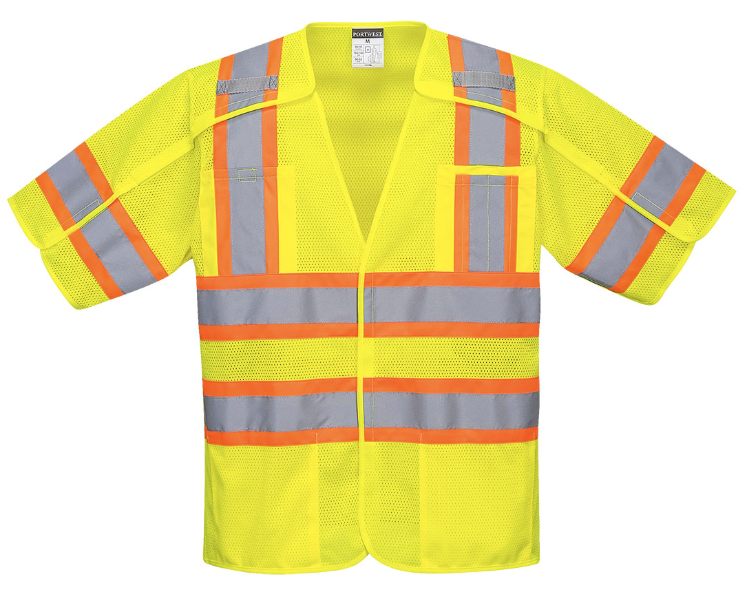 Portwest US382 Hi-Vis Safety Vest in sizes M, L, XL, 2XL, and 3XL