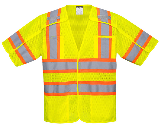 Portwest US382 Hi-Vis Safety Vest in sizes M, L, XL, 2XL, and 3XL