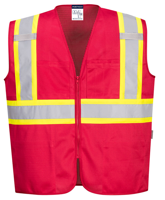 Portwest US391 Iona™ Red Safety Vest