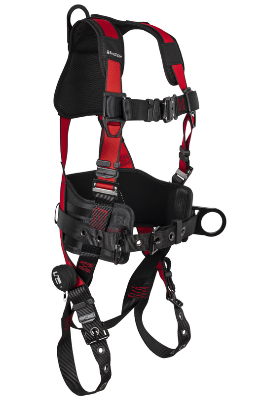 FallTech 7078CSM Contractor+ Full Body Harness – 3 D-Rings, Tongue Buckle