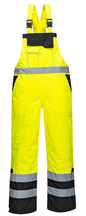 Portwest S488 – Hi-Vis Breathable Contrast Rain Bib Overall in Yellow/Black