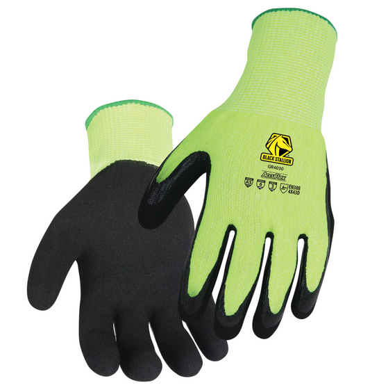 Black Stallion GR4030-HB AccuFlex™ A5 Cut Resistant Sandy Nitrile Coated Gloves
