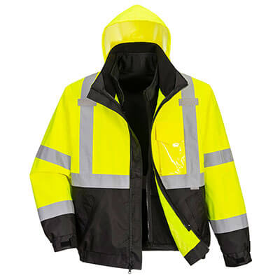 Hi-Vis 3-in-1 Contrast Premium Bomber Jacket