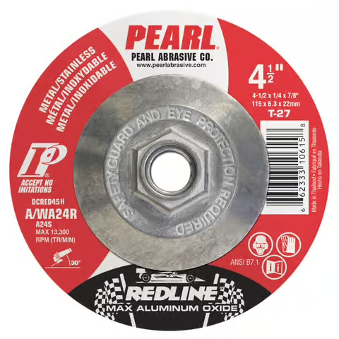 Pearl Abrasive Redline 4-1/2 in. D X 5/8-11 in. Grinding Wheel